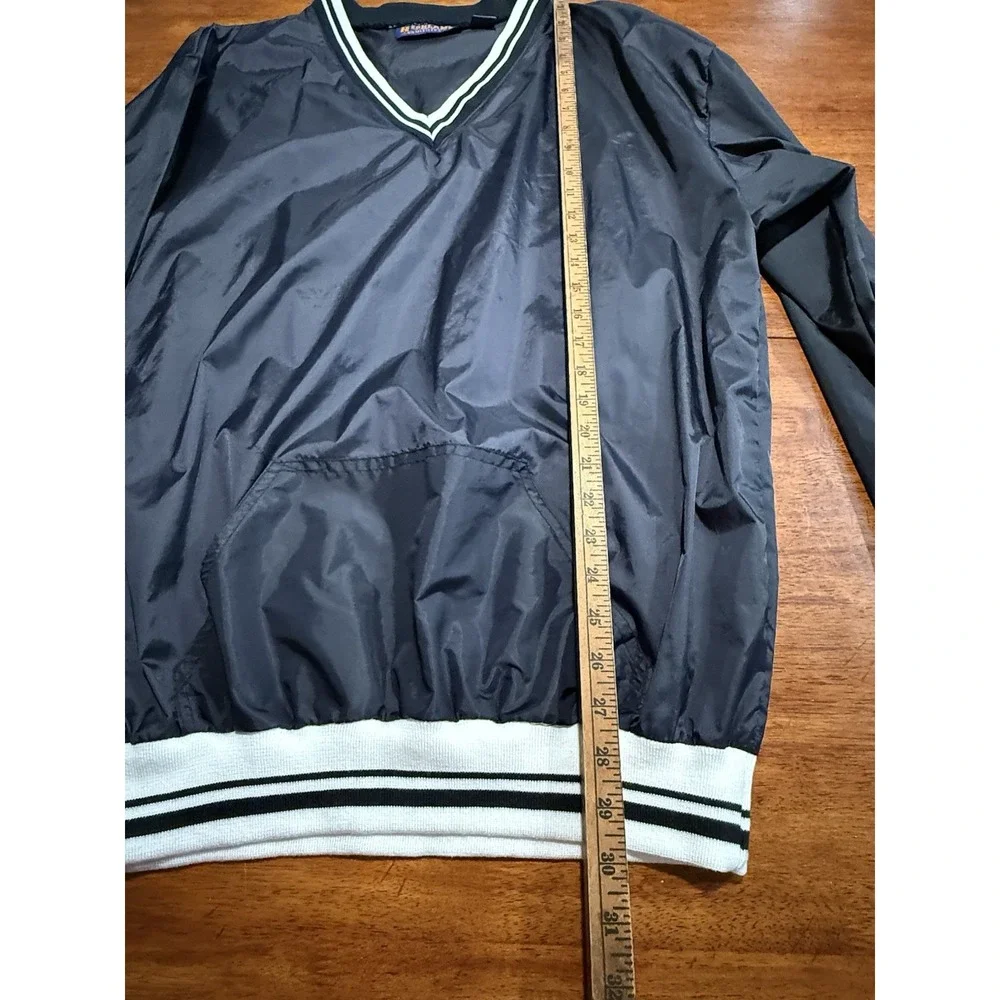VTG Highland Outfitters Black V Neck Pullover Windbreaker‎ Jacket Men's Large L